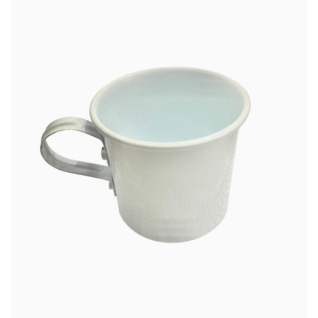 Caneca Esmaltada Ágata Branca 6x17cm Umbanda Candomblé