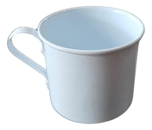 Caneca Esmaltada Ágata Branca 8x26cm - Umbanda e Candomblé (2300)