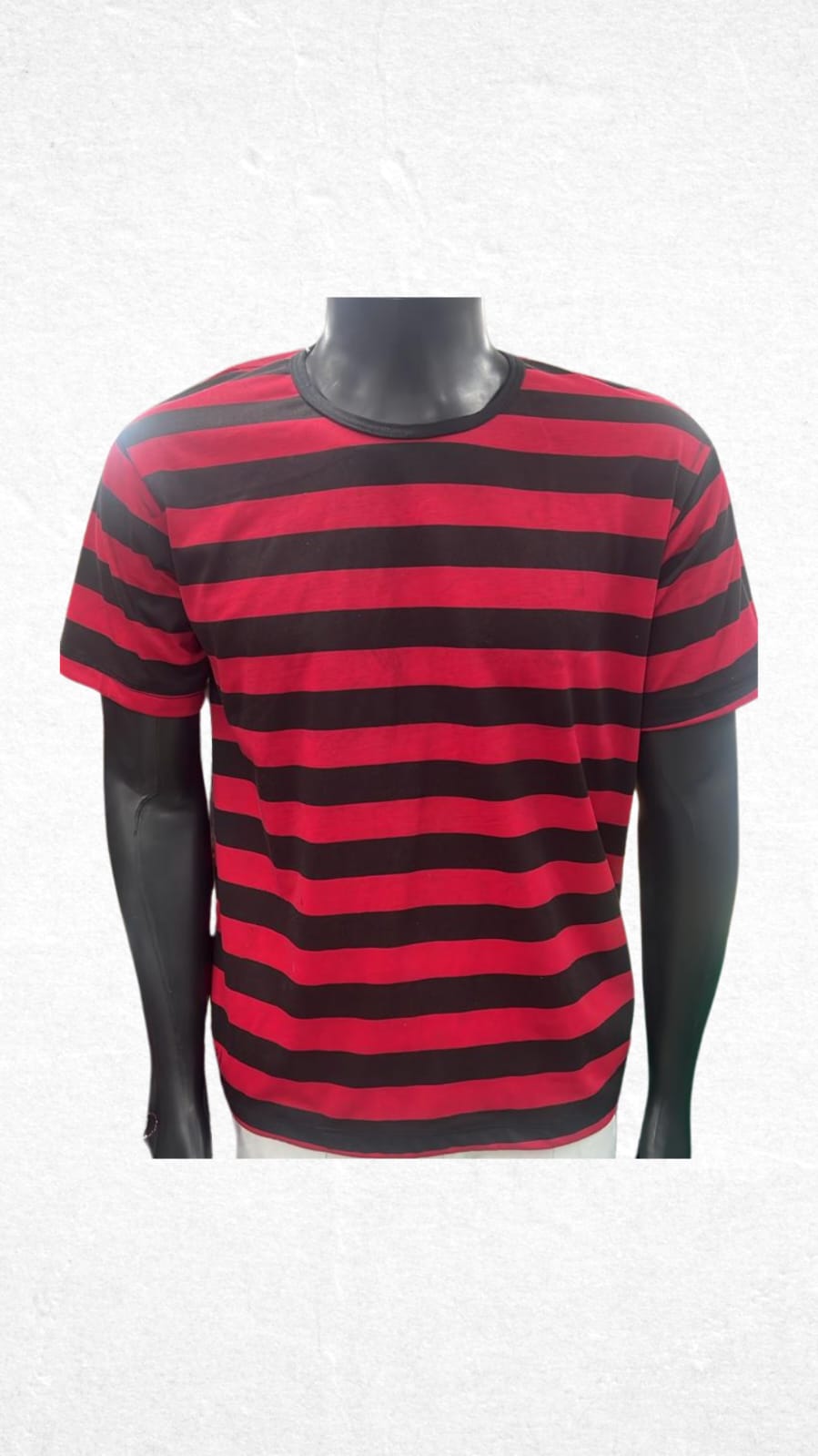 Camisa de Exu Listrada Preta e Vermelha (5990)