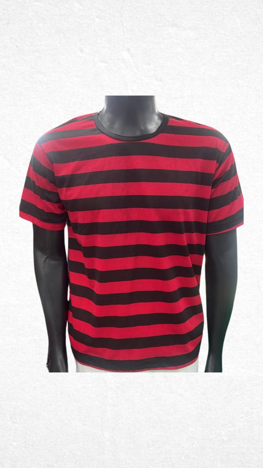 Camisa de Exu Listrada Preta e Vermelha (5990)