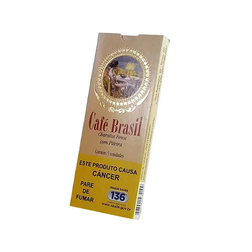 Cigarrilha Café Brasil Com piteira Chocolate cx c/ 5un (4500)