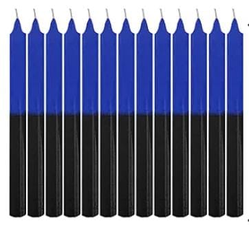 Pacote Vela Palito Azul Escuro e Preta C/20 (1700)