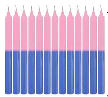 Pacote Vela Palito Azul E Rosa C/20