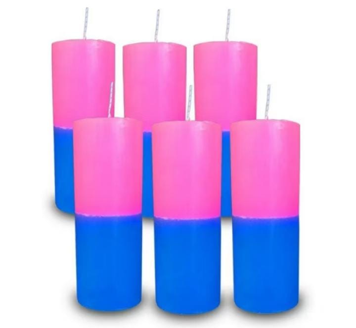 Pacote Velas 7 Dias Rosa e Azul C/10 270g (8000)