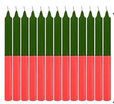 Pacote Vela Palito Verde e Vermelha C/20 (1700)